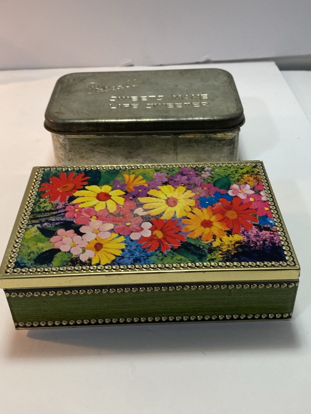 Vintage candy/confectionery tins x2